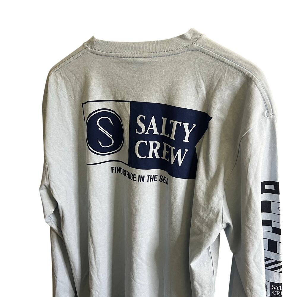 Salty Crew Alpha Premium NWT Long Sleeve T-Shirt Light Blue -‎ L - Picture 4 of 12